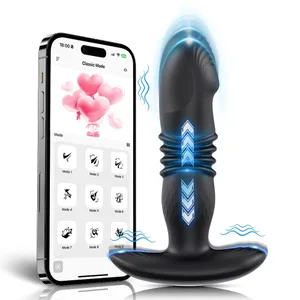 Telescópica vibratória butt plug anal app vibrador remoto sem fio brinquedos sexuais para mulheres bunda anal vibrador próstata massageador buttplug