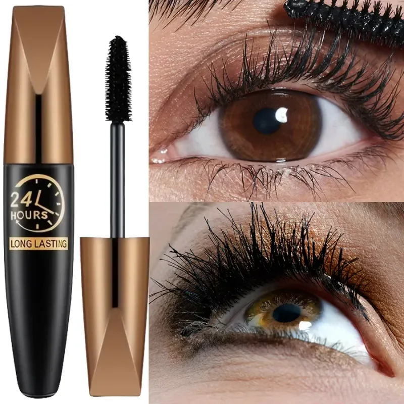 Máscara de pestañas negra 5D resistente al agua alarga la extensión de pestañas fibra de seda maquillaje de ojos para mujeres cosmético maquillaje coreano