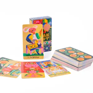Pipspeak Tarot 10.3*6sm Dek 78 kad gaya Marseille yang Menarik Merangkul Dunia Pembacaan Pip yang Aneh