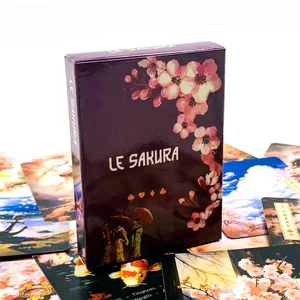 Novo jogo de cartas le sakura 36 cartas flores de cerejeira elegante e compacto inclui guia ideal para práticas espirituais de viagens