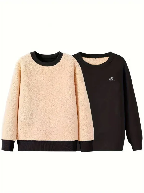 Mamokrak ผู้ชายใหม่ขนแกะ Hoody Casual Home Social WARM หลวมขนาดใหญ่แนวโน้มสีทึบกีฬาสบาย TOP
