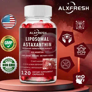 Liposomal Astaxanthin 24mg Antioksidan Penyerapan Tinggi untuk Mata Kulit Kekebalan Otak Sokongan Kognitif Suplemen Semulajadi Bukan GMO