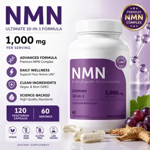 NMN Capsules 1000mg Per Serving with Resveratrol CoQ10 Vitamin C Vegan Formula Daily Wellness Supplement Clean Ingredients 120Ct