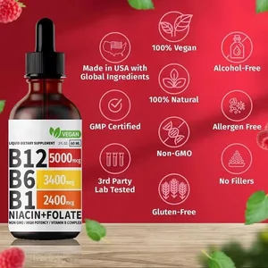 Vitamin B6 Drops Complex B12 B1 Folate Liquid Supplement Support Digestive System Drops Liquid Triple Absorption Liquid Drop