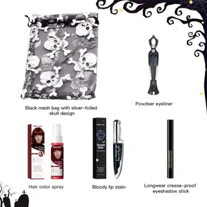 5pcs Halloween Makeup Kit Temporary Hair Color Spray Face Body Paint Stick Eyeshadow & Lip Makeup Set Festival Party Cosmetics