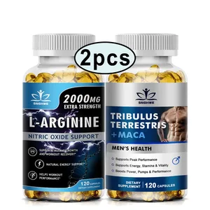 2PCS Men's L-Arginine Endurance Tribulus Terrestris Capsules Male and Female Supplements-Muscle Mass Endurance and Vitality