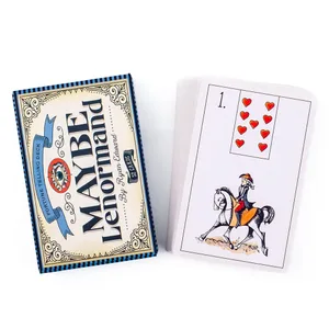 Kanske Lenormand 52 Cards Deck - Nybörjarvänligt Fate Divination Tarot for Fortune Taling Party Board Game 9,7x6,3cm