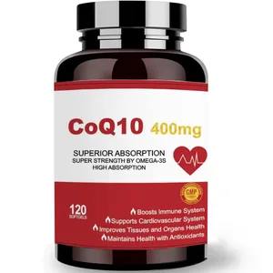 CoQ10 400mg Softgels - Koenzym Q10 Supplement Plus PQQ Omega 3 antioksidant for hjertehelse og celleenergi 120 Softgel