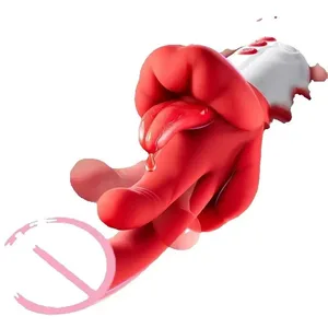 Giocattolo sessuale da donna con vibratore punto G - Giocattoli adulti con vibratore lingua con 10 leccate di lingua e 5 oscillazioni ritmiche e modalità di riscaldamento per capezzolo clitorideo e anale, giocattolo sessuale rosa per donne Gioco di coppia