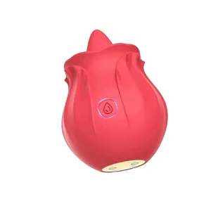 Rose Shaped Vibrator Body-Safe Silicone Sex Toy para sa Babae Waterproof Rechargeable Multi-Speed ​​Vibrations Maingat na Regalo ng Pang-adulto