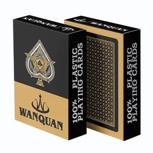 Cartes de joc de cartes Premium Black Glod de plàstic PVC impermeable Cartes de pòquer duradores Baralles de cartes de personatges grans per a festes