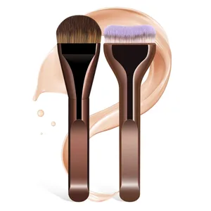 2 stk Foundation Makeup Brushes Set Ultra Thin Top Mask Brush For Liquid Cream Cosmetics Blending Beauty Tool Premium Gift