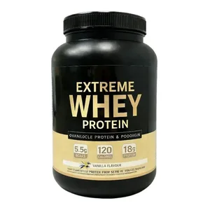 Whey protein pó branco ganhador de massa suplemento muscular crescimento muscular esporte suporte de saúde para ginásio sabor baunilha 1000g