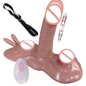 性玩具推力假陽具振動器可調節帶遙控振動按摩器 G 點肛門陰道刺激器性玩具