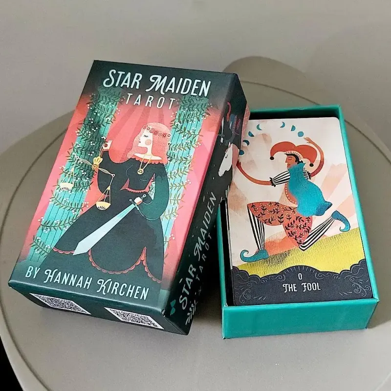 Jeu de Tarot Star Maiden, 78 cartes, esthétique, céleste, divin, dans une boîte rigide en deux pièces, Double gaufrage 12x7cm