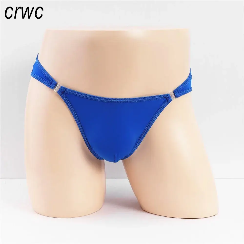 Sexy Men's U Convex Nylon Briefs Nababakas na Buckle Low Waist Ice Silk Underwear Kumportableng Milk Silk Seamless Manipis na Panty
