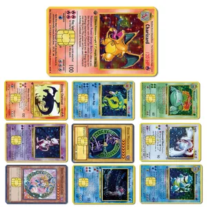 Anime Pokemon Pikachu Kreditkort Hud 2.5D HD Stickers Kort Decal Kort Mat Film Hud Lille Chip Vandtæt Sticker Gaver Legetøj
