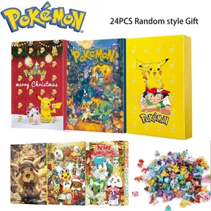 24 STK/SÆT Pokemon juleadventskalender Sød Pikachu Charizard PVC Lille Anime Figur Overraskelsesæske Fødselsdags Halloween gave