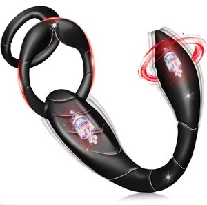 Vibrating Cock Ring Male Prostate Perineum Massager Vibrator Taint Stimulator Anal Butt Plug Sex Toys for Men Penis Ring