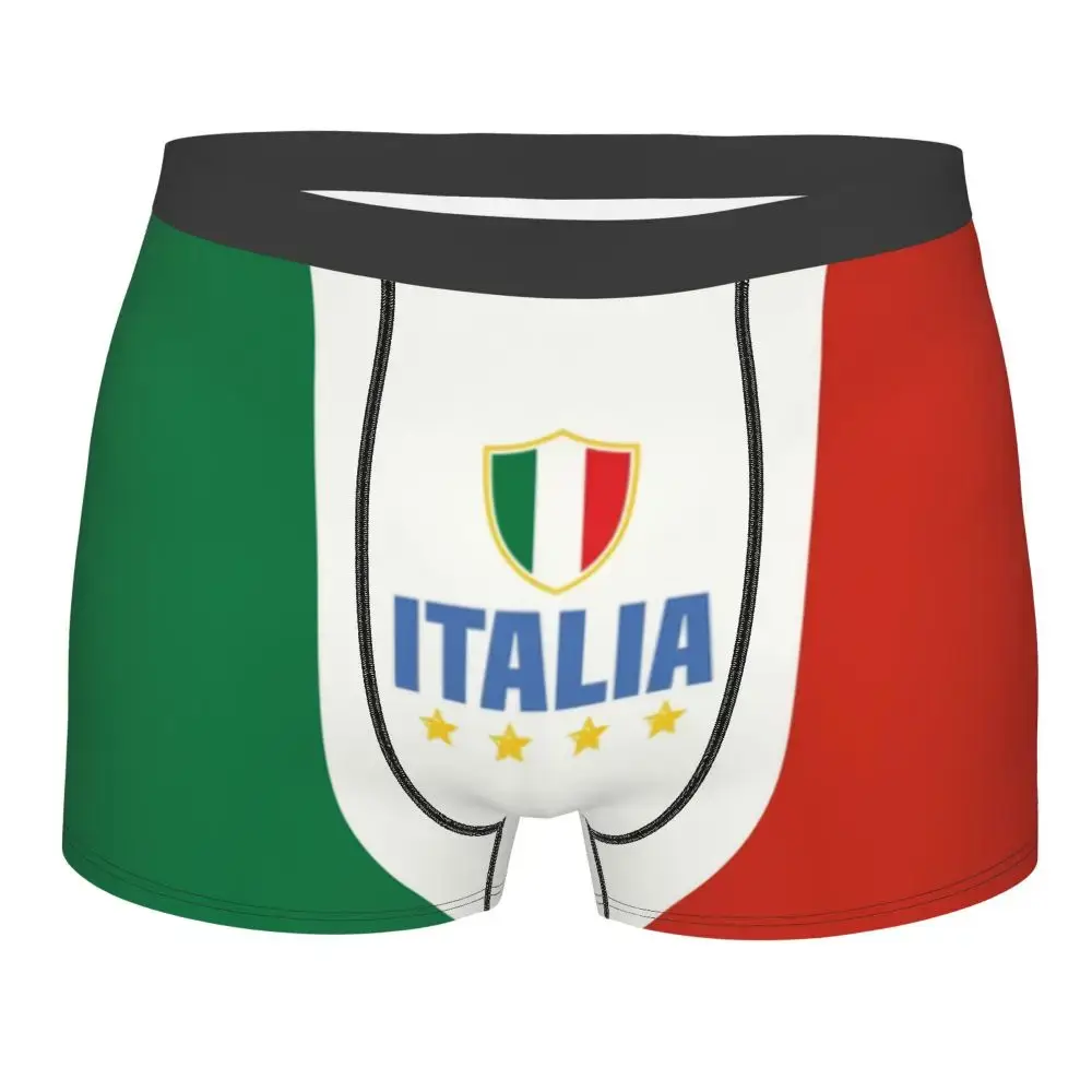 Drapeau de l'italie sous-vêtements hommes Sexy imprimé personnalisé italien patriotique Boxer slips culottes doux caleçons