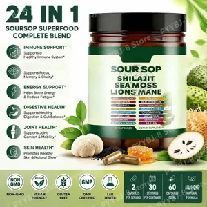 Shilajit and L-Arginine Capsules 60 Count with Pomegranate Cinnamon Fenugreek for Energy Immune Health Daily Wellness Support