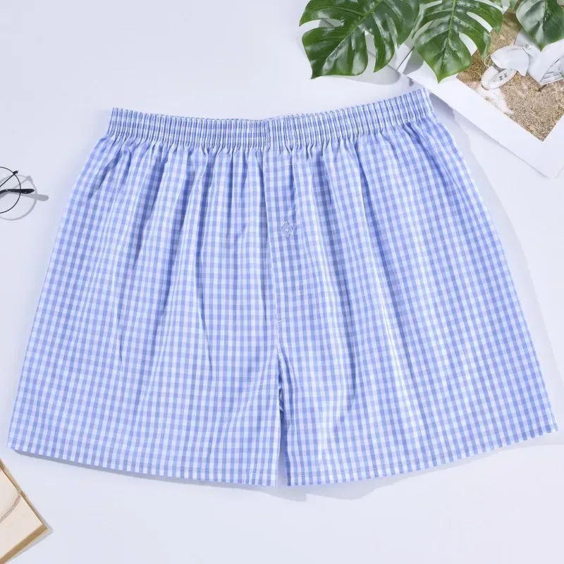 Männer Boxer Shorts Casual Baumwolle Schlaf Unterhose Herren Unterwäsche Pfeil Höschen Gestreiften Plaid Lose Bequeme Homewear XL-4XL