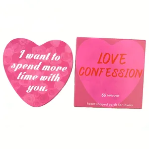 Love Confession Oracle Deck A 55 kort Hjerteformede kort Kærlighed Nøgleord Betydning for elskere Engelske brætspil Divination Fate