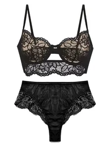 Biustonosz z francuskiej koronki z miękkimi fiszbinami Push Up dla małego biustu Lekka, wygodna bielizna zapobiegająca zwiotczeniu Rozmiary AU MOYISU-Sexy AB