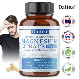 Magnesiumsitraattikompleksi 500 MG rauhoittavaan rentoutumiseen ja ruoansulatuksen terveyden tukemiseen – hyvin imeytyvä magnesiumlisä