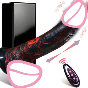 Luxuriöser realistischer Felddildo, teleskopisch, vibrierend, rotierender Vibrator, großer Penis, Penetration, Analplug, Schwanz, Sexspielzeug für Frauen