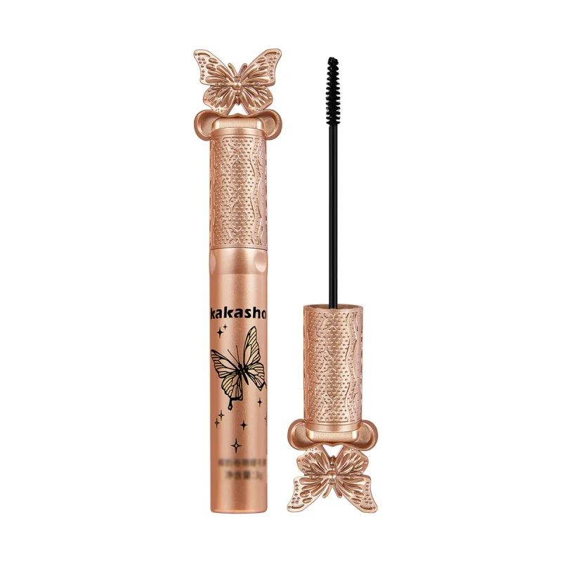 Kakashow-rímel mate de fibra de seda, maquillaje, cepillo ultrafino, alarga las pestañas, resistente al agua, secado rápido, rizado negro