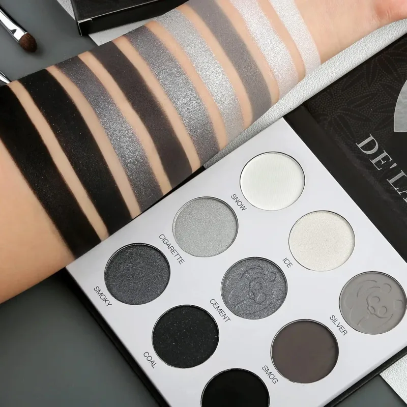 9 Colors Eyeshadow Palette Powder Matte Shimmer Gothic Smoky Punk Blendable High Colors Fine Flash Lasting Eye Makeup — image 2
