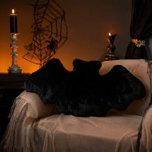 Halloween Bat Shaped Throw Pillow 17.72x