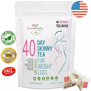 Suplemen Penurun Berat Badan Detoks Kurus Herbal 40 Hari Alami Tanpa Kafein Non-GMO Makanan Kesehatan Vitamin dan Suplemen
