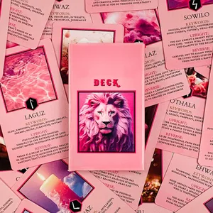 Pink Oracle-kort til forholdsvejledning og spådom - Ældste Futhark Rune-betydninger Perfekt til samler- og gavegivning