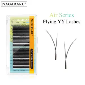 บิน YY Fox Eye Lashes Y รูปร่างขนตานุ่มธรรมชาติ Premade ปริมาณแฟน Bundle ขนตาแต่งหน้า