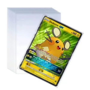 Funda de cartes de jocs de 100 unitats Protector de joc transparent compatible amb cartera de cartes de cartes per a regal de joguines per a nens de Pokémon
