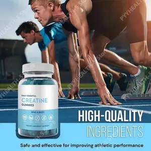 Creatine Gummies มังสวิรัติปลอดจีเอ็มโอปราศจากกลูเตนน้ำตาลต่ำออร์แกนิกรองรับประสิทธิภาพการกีฬาสำหรับผู้ใหญ่ Unisex 60 นับ