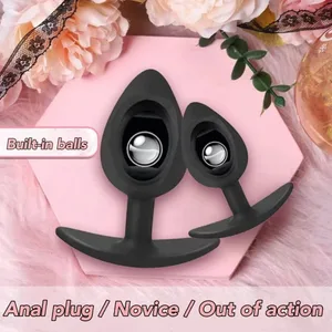 1pc Silicone Anal Plug Built-in Balls Beginner to Senior Size Buttocks G-Spot Massage Adult Sex Toys
