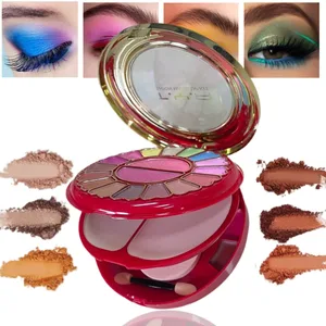 Kotak Hadiah Palet Rias Profesional Berkualitas Tinggi 24 Warna Terbaik | Dengan Cermin + Set Kuas Lengkap | Eyeshadow Blush Lip Gloss dan Bedak All-In-One Set | Riasan Tingkat Panggung hingga Riasan Telanjang Sehari-hari | Hal Penting Hari Valentine untuk