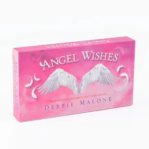 Angel Wishes Oracle Cards 40-Piece Deck English Visions Divination Board Game for Family And Friends 11.1x6.1cm