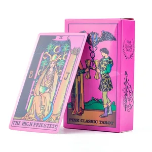 10.3*6cm Pink Neon Style Tarot Deck 78pcs - Classic Rider-Waite Smith Vibrant Trippy Cards