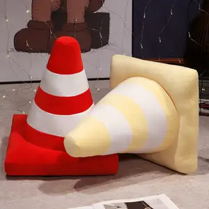 Μαξιλάρι Roadblock Stuffed Μαλακό, ρεαλιστικό, βελούδινο Traffic Cone Road Construction Μαξιλάρι κώνου για παιδικά παιχνίδια Διακόσμηση σπιτιού