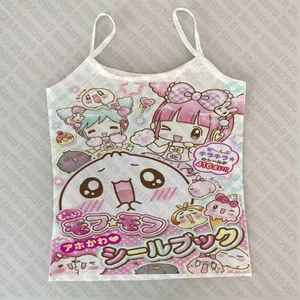 Női felső Y2k Harajuku gótikus ruhák Női felsők Esztétikus ruházat Tanks & Camis Crop Top Sexys női nyírt nyári Emo Goth