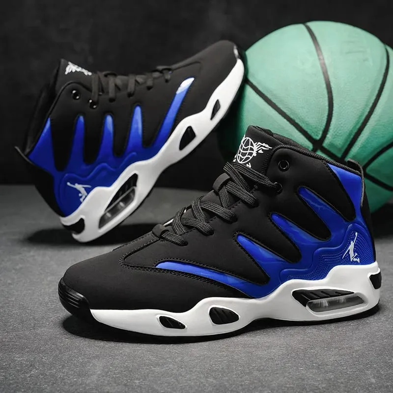Andas lätta basketbollskor för män - Halkfri gummisula Geometriskt mönsterdesign Lämplig för löpträning och fritidskläder - Snygga sneakers för alla årstider - Perfekt present till honom Slitstark basketutrustning Athletic