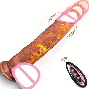 Vibrador realista sem fio, rotação remota, ventosa para pênis, ponto g, estimulador de clitóris, brinquedos sexuais, vibradores telescópicos