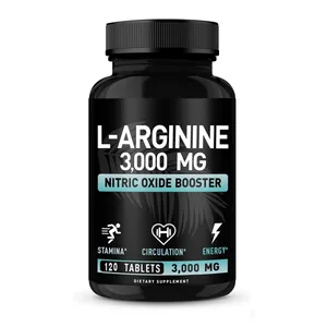 L Arginine 3000mg Capsules - 120 Capsules Nitric Oxide Supplement for Sport Muscle and Energy - L-Arginine Nitric Oxide Booster
