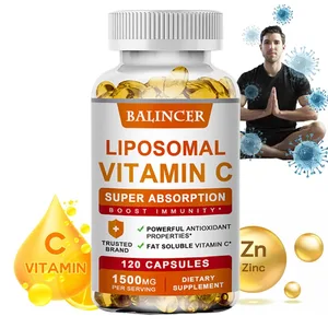 Vitamina C lipossomal 1500mg, alta absorção, ácido ascórbico solúvel em gordura, suporte imunológico, reforço de colágeno e suplemento antioxidante