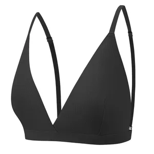 Dámská bezešvá podprsenka bez okrajů, žebrovaný trojúhelníkový košíček spodní prádlo, kalhotky set spodního prádla dámský set sexy spodní prádlo