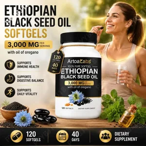 น้ำมันเมล็ดสีดำเอธิโอเปีย 3000mg Softgels พร้อมน้ำมันออริกาโน รองรับสุขภาพภูมิคุ้มกัน ทางเดินอาหาร BALANCE & Daily Vitality 120 นับ
